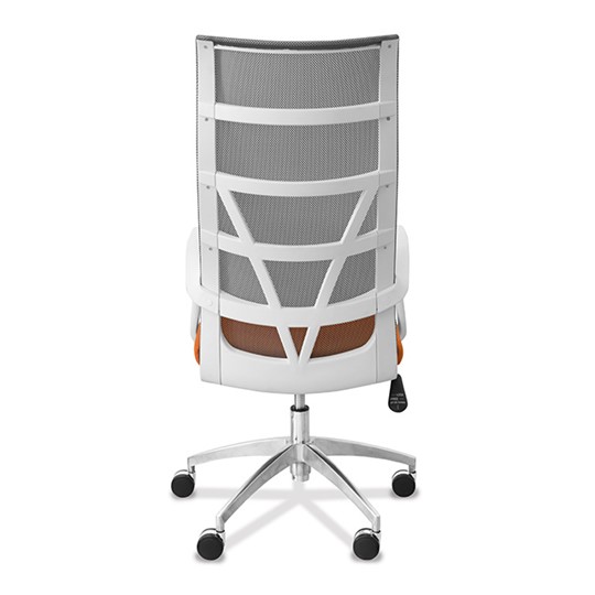 Кресло офисное Топ X белый каркас, сетка/ткань TW / синяя/серая в Йошкар-Оле - изображение 1