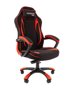 Кресло игровое CHAIRMAN GAME 28 Полиэстер комбинированная ткань красный/черный в Йошкар-Оле