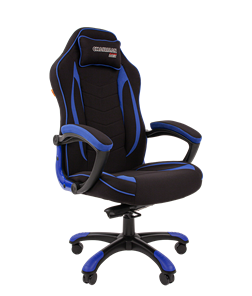 Кресло игровое CHAIRMAN GAME 28 Полиэстер комбинированная ткань синий/черный в Йошкар-Оле