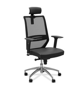 Офисное кресло Aero lux с подголовником, сетка/ткань TW / черная/черная в Йошкар-Оле