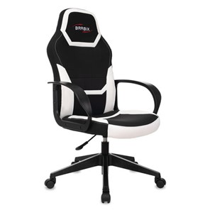 Компьютерное кресло BRABIX "Alpha GM-018", ткань/экокожа, черное/белое, 532640, GM-018_532640 в Йошкар-Оле