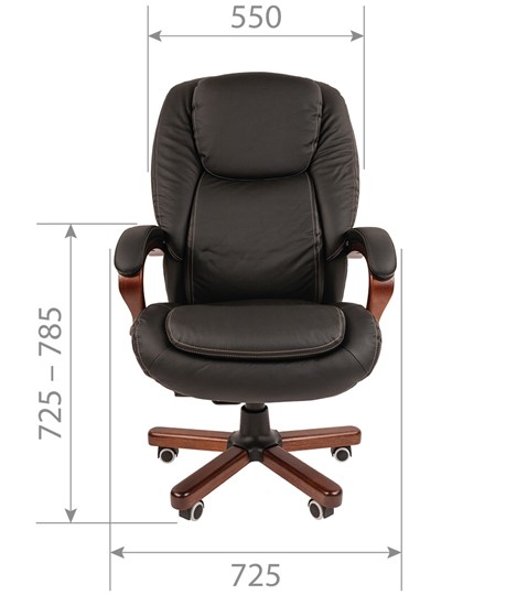 Кресло компьютерное CHAIRMAN 408 кожа черная в Йошкар-Оле - изображение 1