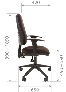 Кресло компьютерное CHAIRMAN 661 Ткань стандарт 15-21 черная в Йошкар-Оле - предосмотр 4