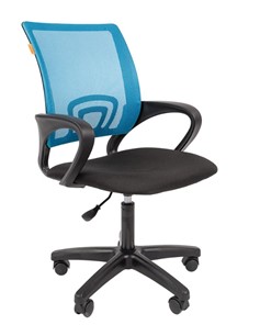 Кресло офисное CHAIRMAN 696 black LT, голубое в Йошкар-Оле