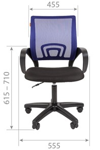 Кресло офисное CHAIRMAN 696 black LT, голубое в Йошкар-Оле - предосмотр 1