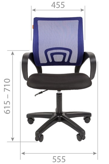 Кресло офисное CHAIRMAN 696 black LT, голубое в Йошкар-Оле - изображение 1