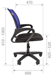 Кресло компьютерное CHAIRMAN 696 black LT, оранжевый в Йошкар-Оле - предосмотр 2