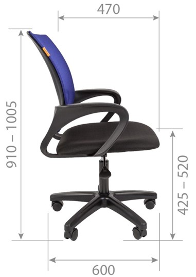 Кресло офисное CHAIRMAN 696 black LT, голубое в Йошкар-Оле - изображение 2