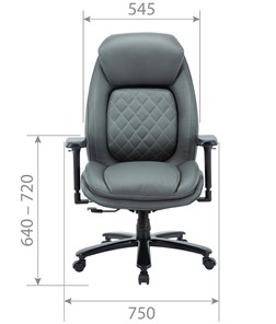 Офисное кресло CHAIRMAN CH403, серый, эко кожа в Йошкар-Оле - предосмотр 3
