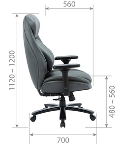 Офисное кресло CHAIRMAN CH403, серый, эко кожа в Йошкар-Оле - предосмотр 4