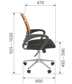 Кресло офисное CHAIRMAN 696 CHROME Сетка TW-66 (оранжевый) в Йошкар-Оле - предосмотр 4