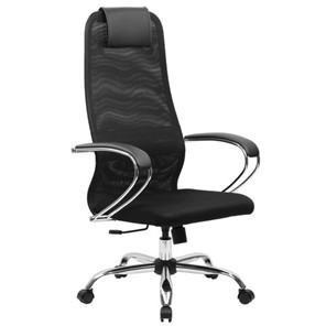 Офисный стул BRABIX PREMIUM "Ultimate EX-800" хром, плотная двойная сетка Х2, черное, 532911 в Йошкар-Оле