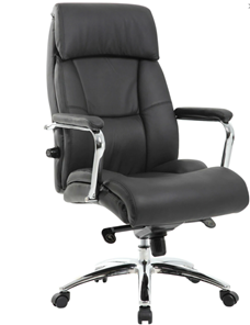 Компьютерное кресло из натуральной кожи BRABIX PREMIUM "Phaeton EX-502", хром, черное, 530882 в Йошкар-Оле
