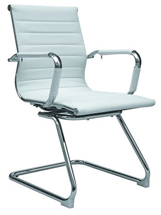 Компьютерное кресло B110 на полозьях, экокожа / хром, белый в Йошкар-Оле - изображение