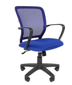 Кресло компьютерное CHAIRMAN 698 black TW-05, ткань, цвет синий в Йошкар-Оле