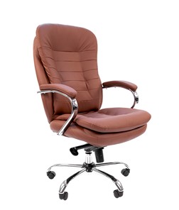 Компьютерное кресло CHAIRMAN 795 кожа, цвет коричневый в Йошкар-Оле - предосмотр