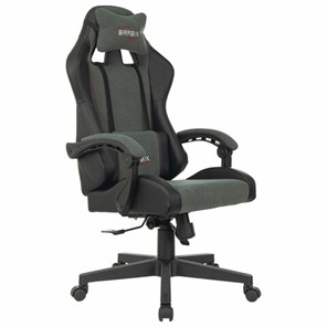 Офисный стул BRABIX "Striker GM-121", синхромеханизм, 2 подушки, экокожа/велюр, черное/серое, 532961 в Йошкар-Оле