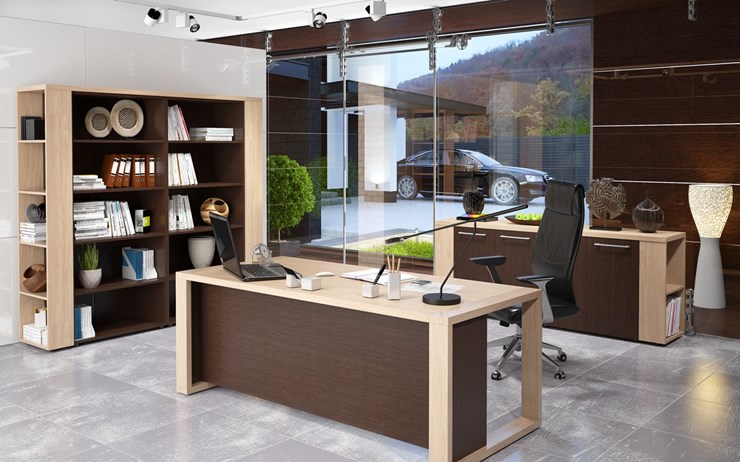 Кабинет руководителя ALTO с высоким шкафом для одежды, низким для документов и журнальным столиком в Йошкар-Оле - изображение 3