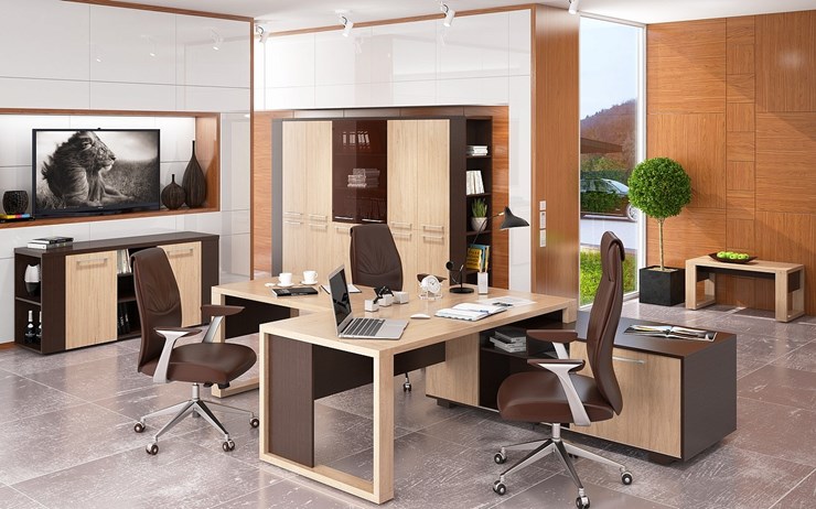 Кабинет руководителя ALTO с высоким шкафом для одежды, низким для документов и журнальным столиком в Йошкар-Оле - изображение 5