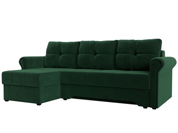 Угловой раскладной диван Леон боннель, Зеленый (Велюр) в Йошкар-Оле