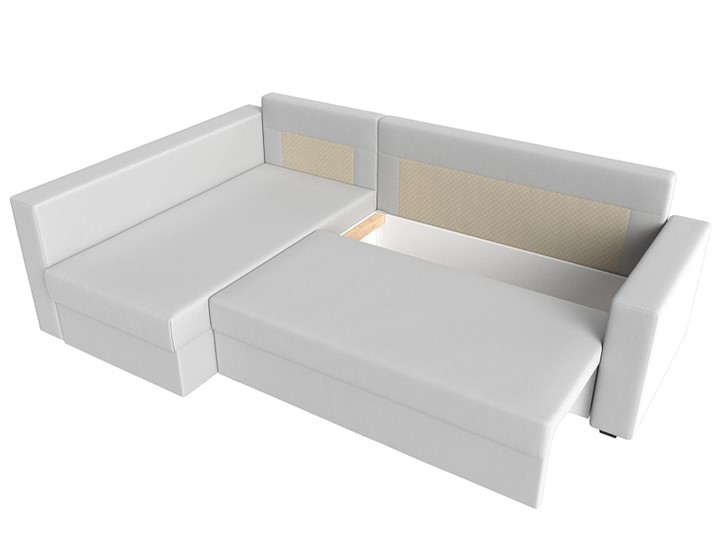 Угловой раскладной диван Мансберг, Белый (Экокожа) в Йошкар-Оле - изображение 1