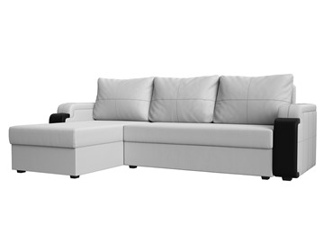 Угловой раскладной диван Николь лайт, Белый/Черный (экокожа) в Йошкар-Оле