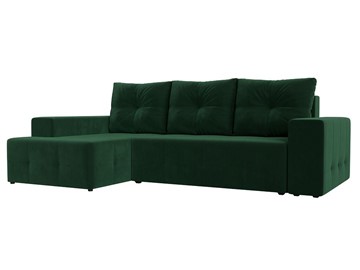 Угловой диван с оттоманкой Перри, Зеленый (велюр) в Йошкар-Оле