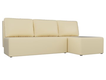 Угловой диван с оттоманкой Поло, Бежевый (экокожа) в Йошкар-Оле