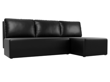 Угловой диван с оттоманкой Поло, Черный (экокожа) в Йошкар-Оле