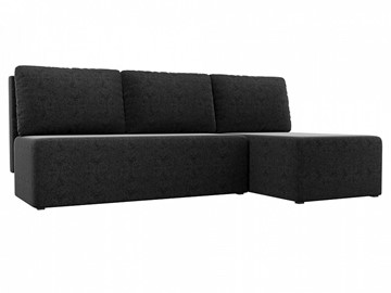 Угловой раскладной диван Поло, Черный (микровельвет) в Йошкар-Оле