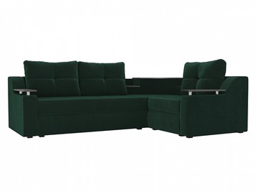Угловой раскладной диван Тесей Боннель, Зеленый (Велюр) в Йошкар-Оле