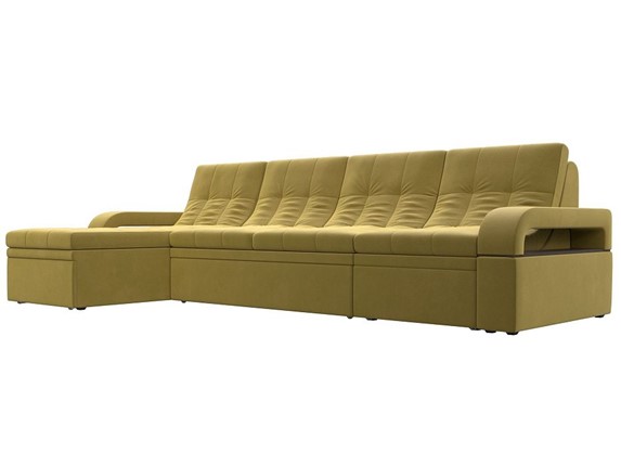 Угловой раскладной диван Лига-035 Лонг, Желтый (Микровельвет) в Йошкар-Оле - изображение