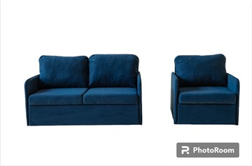 Мебельный набор Амира синий диван + кресло в Йошкар-Оле