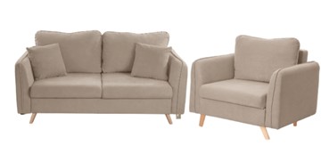 Комплект мебели Бертон бежевый диван+ кресло в Йошкар-Оле