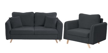 Комплект мебели Бертон графит диван+ кресло в Йошкар-Оле