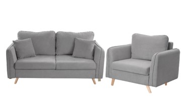 Комплект мебели Бертон серый диван+ кресло в Йошкар-Оле - предосмотр