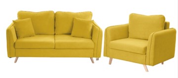Комплект мебели Бертон желтый диван+ кресло в Йошкар-Оле