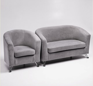 Комплект мебели Брамс  цвет серый диван 2Д + кресло в Йошкар-Оле