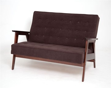 Прямой диван Ретро, двухместный (темный тон / RS32 - коричневый) в Йошкар-Оле