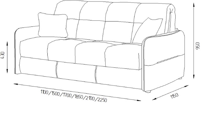 Прямой диван Токио 2 150 (НПБ) в Йошкар-Оле - изображение 6