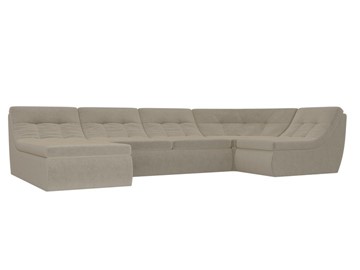 Модульный П-образный диван Холидей, Бежевый (микровельвет) в Йошкар-Оле