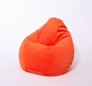 Кресло-мешок Груша большое, велюр однотон, оранжевое в Йошкар-Оле