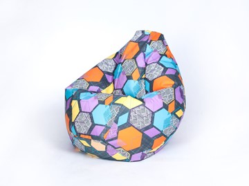 Кресло-мешок Груша среднее, велюр принт, геометрия в Йошкар-Оле