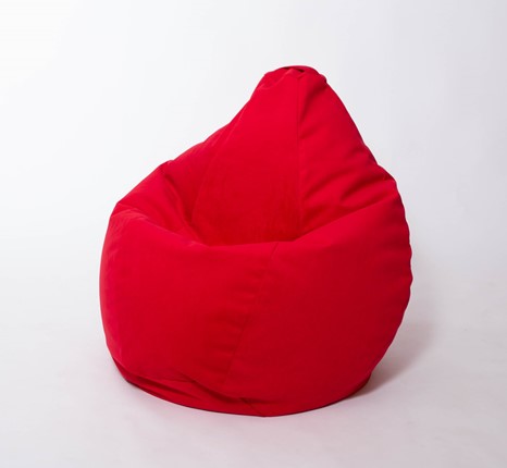 Кресло-мешок Груша большое, велюр однотон, красное в Йошкар-Оле - изображение