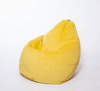 Кресло-мешок Груша большое, велюр однотон, лимонное в Йошкар-Оле