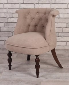 Кресло Элевуд Бархат (темно-бежевый/темно-коричневый) в Йошкар-Оле
