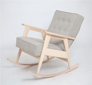 Кресло-качалка Ретро (беленый дуб / 02 - светло-серый) в Йошкар-Оле