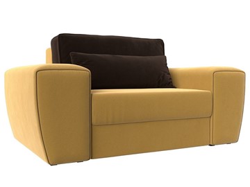 Кресло-кровать Лига-008, Желтый\Коричневый (Микровельвет) НПБ в Йошкар-Оле