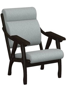 Мягкое кресло Вега 10 ткань серый, каркас венге в Йошкар-Оле - предосмотр