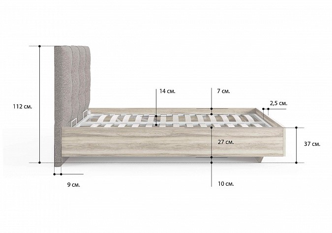 Кровать с подъемным механизмом Victoria (ясень анкор) 160х190 в Йошкар-Оле - изображение 1